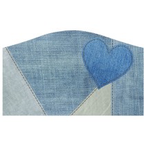 Vinilos corazón jeans para cabeceros de camas